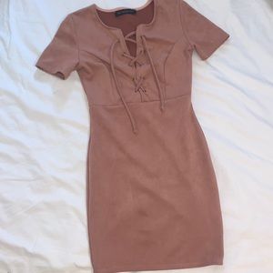 Suade Lace Up Dress